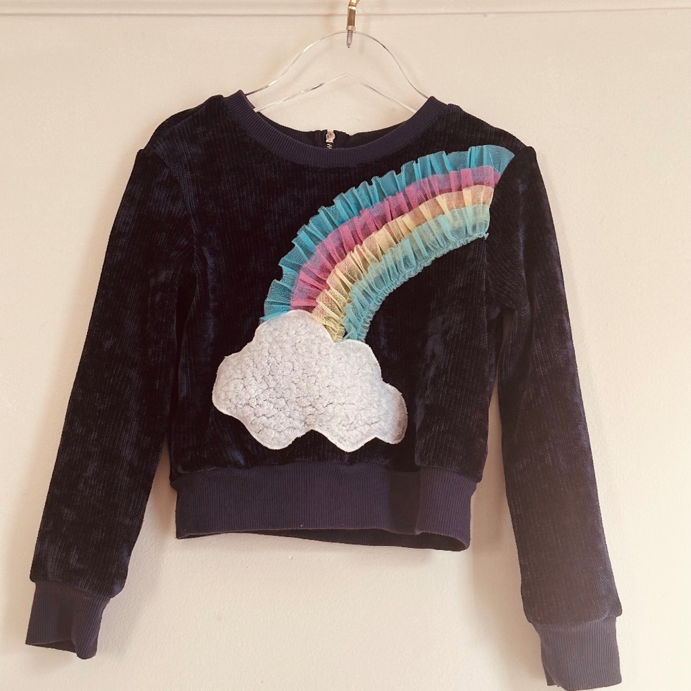 Truly me blue top rainbow and cloud design